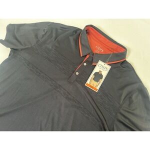 NWT Men's 2XL CHAPS Golf 4 Way Stretch Black Short Sleeve‎ Polo Moisture Wicking